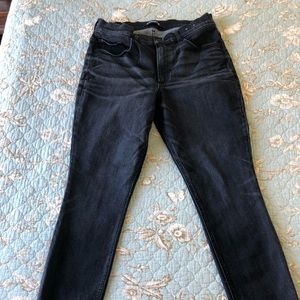 Express high rise frayed hem jeans